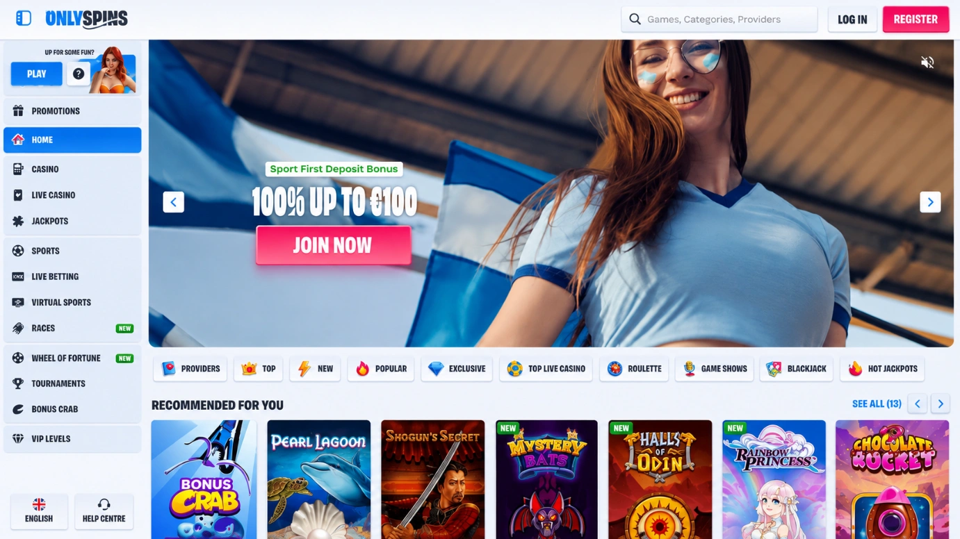 Casino Only Spins ja tervetulotarjous
